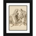 thumbnail image 1 of Workshop of Hans Holbein the elder 11x14 Black Ornate Wood Framed Double Matted Museum Art Print Titled: Adoration of the Child (1500), 1 of 5