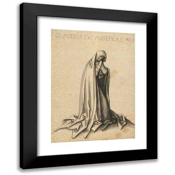 Workshop of Hans Holbein the elder 18x24 Black Modern Framed Museum Art Print Titled - Mary as Our Lady of Sorrows (1500)