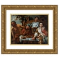 thumbnail image 1 of Workshop of Jacob Jordaens 14x12 Gold Ornate Wood Frame and Double Matted Museum Art Print Titled - The Satyr and the Peasant (1644 - 1645), 1 of 4