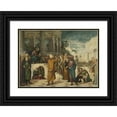 thumbnail image 1 of Workshop of Jacopo Tintoretto 18x14 Black Ornate Wood Framed Double Matted Museum Art Print Titled - Christ with the Adulterous Woman (1550 - 1580), 1 of 5