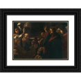 thumbnail image 1 of Workshop of Mattia Preti 18x14 Black Ornate Wood Framed Double Matted Museum Art Print Titled - Delivery of the Keys to Saint Peter, 1 of 5