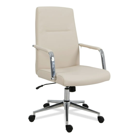 Workspace by Alera Leather Task Chair, Supports Up to 275 lb, 18.19 to 21.93 Seat Height, White