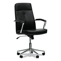 Workspace by Alera Leather Task Chair, Supports Up to 275 lb, 18.19 to 21.93 Seat Height, Black