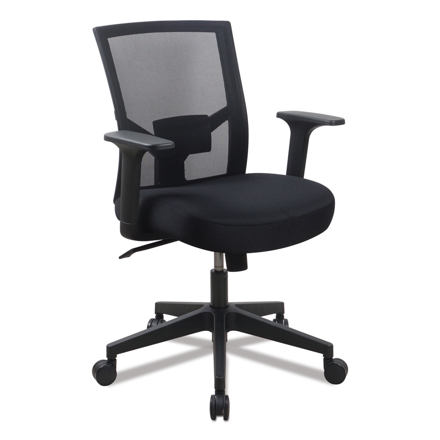 Black Mesh and Fabric Adjustable Task Chair with Fixed Arms