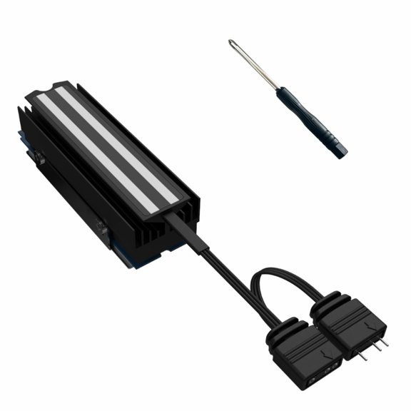 Workstation M.2 SSD Heatsink, ARGB Metal Cooling Cover for Stable Storage Use in Desktop Upgrades Projects with Compatible RGBs Sync Style
