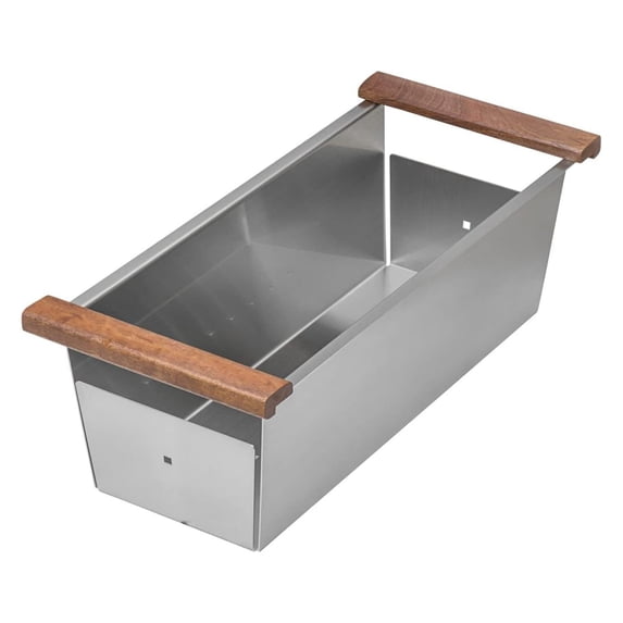 Workstation Sink Colander 17 inch Stainless Steel with Wooden Handles - RVA1317