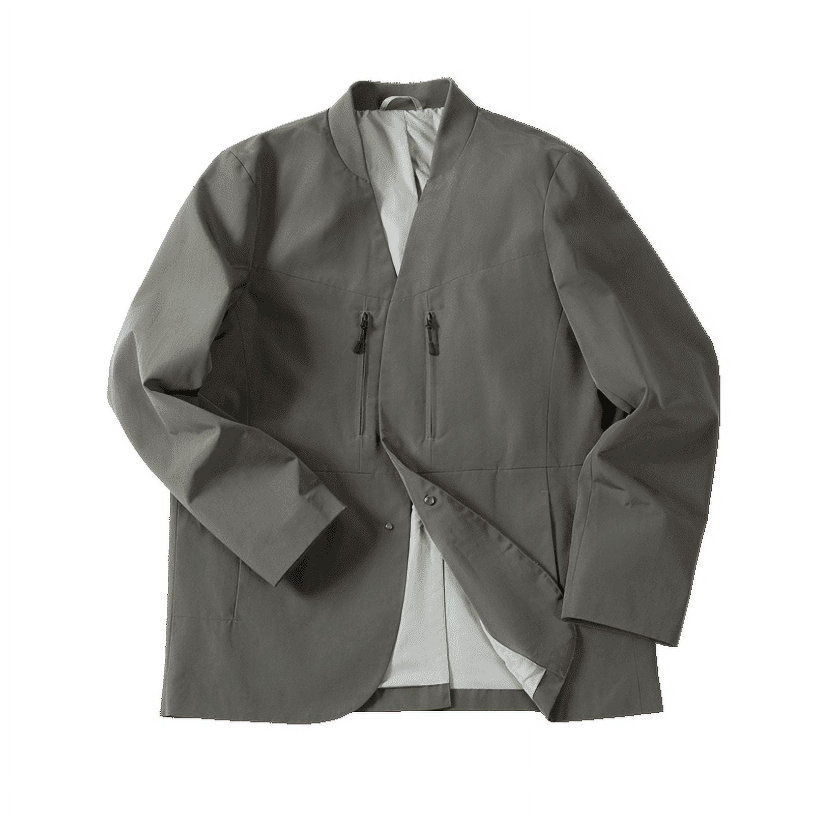 Workwear American Casual Collarless Suit Jacket Men's Versatile Jacket ...