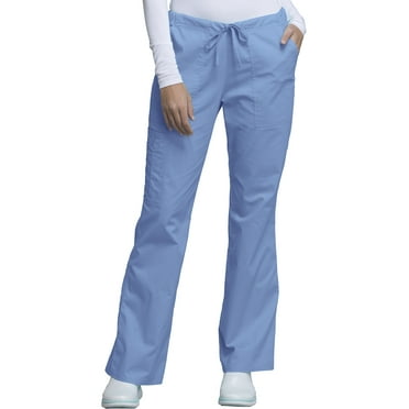 Workwear Core Stretch Women Medical Scrubs Pant Mid Rise Drawstring Cargo 4044, XXS, Ciel