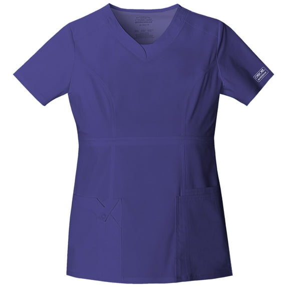 Workwear Core Stretch Women Medical Scrubs Top V-Neck Plus Size 24703, 3XL, Grape