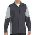 thumbnail image 1 of Workwear Outfitters Men's Long Sleeve Two-Tone Crew Shirt Charcoal/Grey, 5XL, 1 of 5