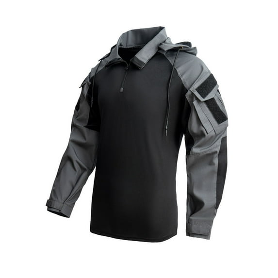 Workwear Tactical Training Sets for Mens Windproof Rainproof Function Suits with Mutil Pockets Pure Classic Long Sleeved Zipper Stand Up Collar Multifunctional Set Workout Running Gym Outfits