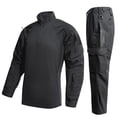 thumbnail image 1 of Workwear Tactical Training Suit for Mens Long Sleeved Zipper Hooded Multifunctional Set Windproof Rainproof Solid Classic Pullover Sweater Warm Blouses High Waist Athletic Stretch Pants with Pockets, 1 of 5