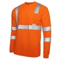 thumbnail image 1 of Workwear Tops Men Mesh Fabric Pullover Shirt Reflective Stripes Blouse High-Visibility Safety Blouses Long Sleeve Tshirt with Pocket Colorblock Patchwork T-Shirts, 1 of 7
