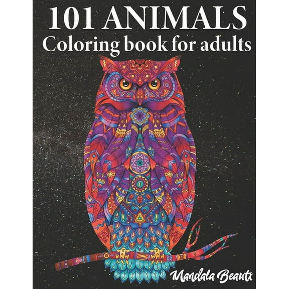 World of Animals: 101 animals coloring book for adults: Stress reducing mandala animal motifs - US Letter Size - Ideal colouring book for stress management and relaxation - World of Animals (Paperback