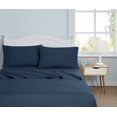 thumbnail image 1 of My World Anytime Solid 100% Microfiber Polyester Deep Pocket Dark Blue 4-Piece Full, All Season, Adult and Teen Sizes, OEKO-TEX Certified, 1 of 5