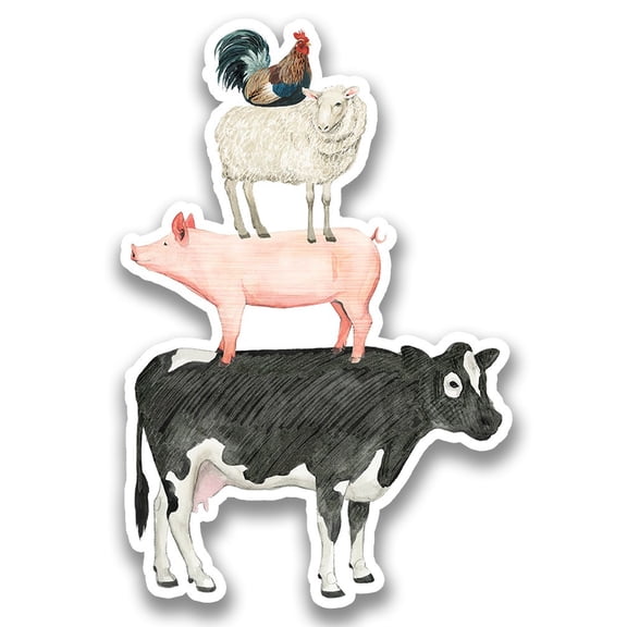 World Art Group A Farmland Family Sticker -Grace Popp Designs, Vinyl Sticker