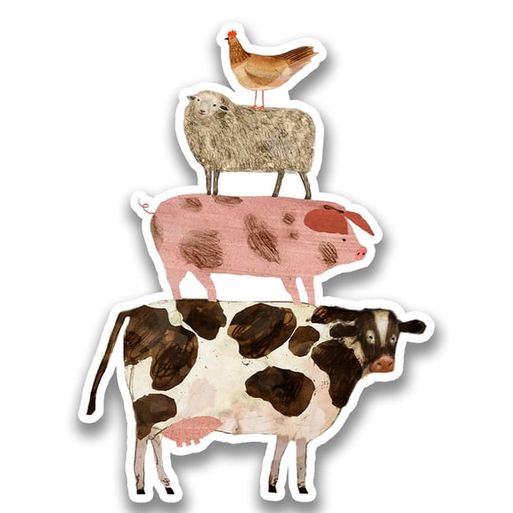 World Art Group Barnyard Buds Sticker -Victoria Borges Designs, Vinyl Sticker