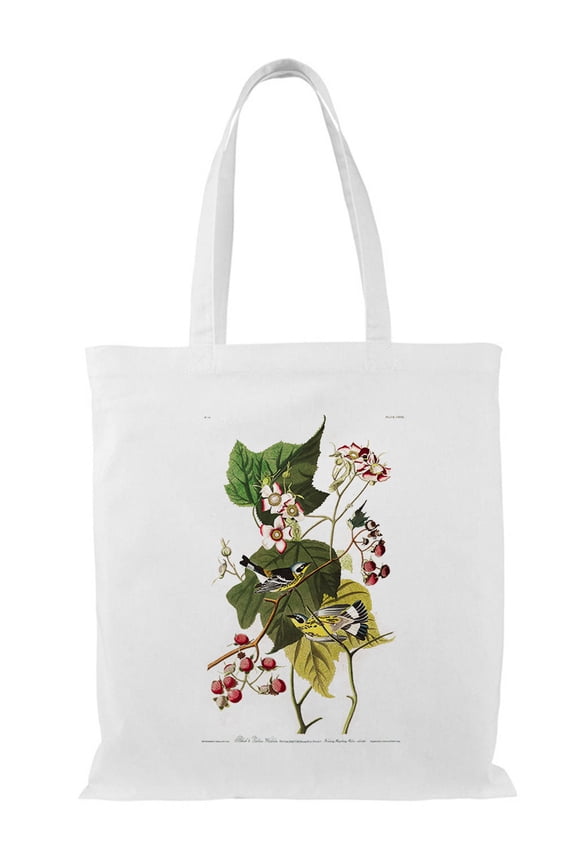 Black And Yellow Warbler Ii Tote Bag - John James Audubon Designs, One Size Cotton Canvas Tote Bag
