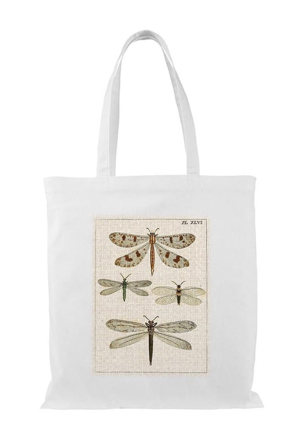 Dragonfly Study I Tote Bag - Vision Studio Designs, One Size Cotton Canvas Tote Bag
