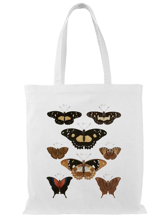 Vintage Butterflies V. Tote Bag - Vision Studio Designs, One Size Cotton Canvas Tote Bag