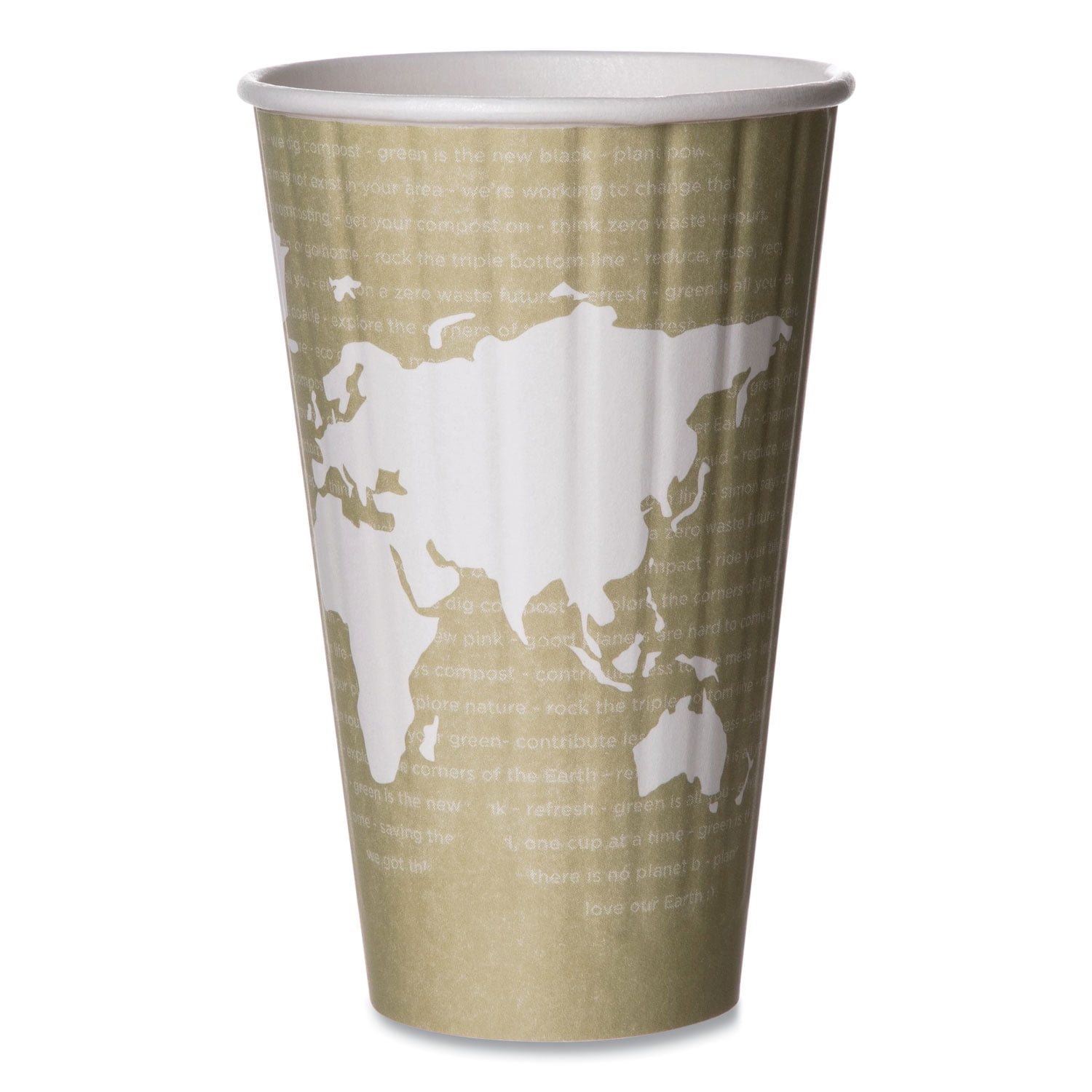 World Art Renewable and Compostable Insulated Hot Cups, PLA, 16 oz, 40/Packs, 15 Packs/Carton World Art Renewable and Compostable Insulated Hot Cups, PLA, 16 oz, 40/Packs, 15 Packs/Carton