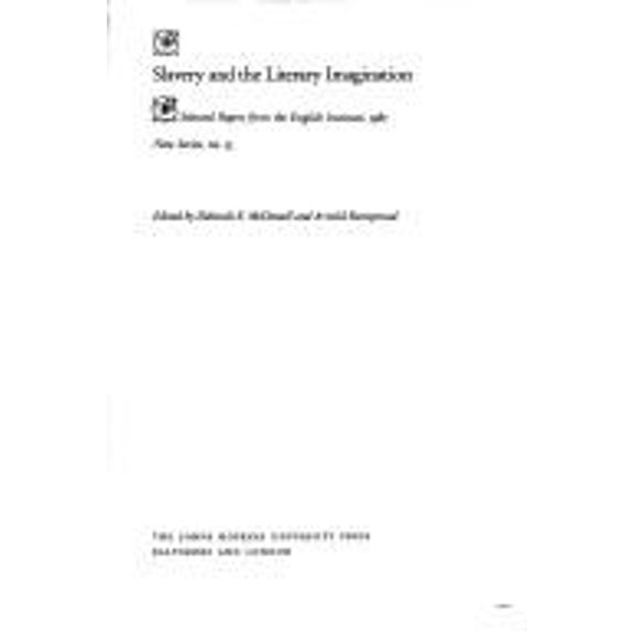 Pre-Owned Slavery and the Literary Imagination (Selected Papers from the English Institute) (Hardcover) 0801837561 9780801837562