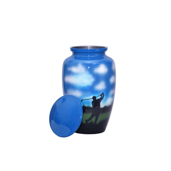 World Bazaar Cremation Urns Blue Blue Aluminum Large Cremation Urns