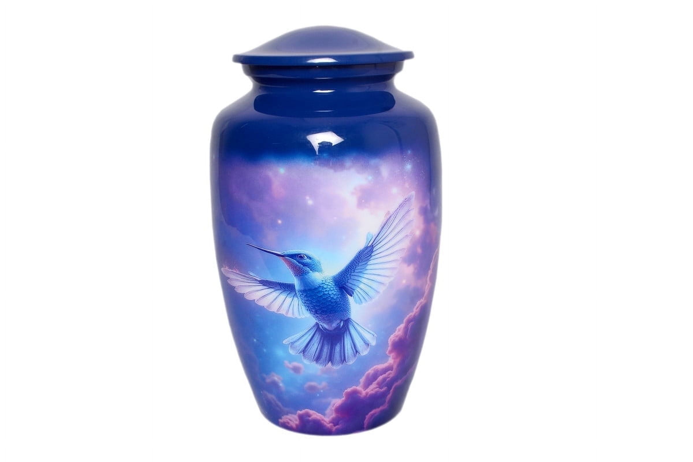 World Bazaar Galaxy Hummingbird Adult Large Cremation Urn for Human Ashes - With Velvet Bag