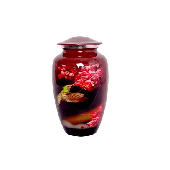 World Bazaar Nature Hummingbird Adult Large Cremation Urn for Human Ashes - With Velvet Bag