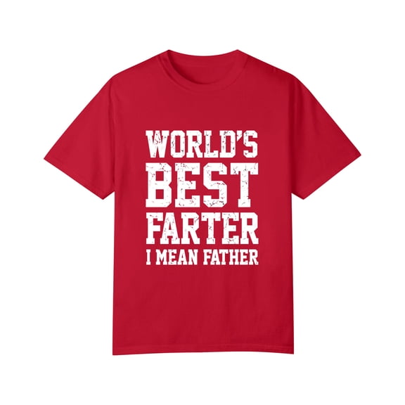 World Best Farter I Mean Father Shirt Gifts For Dad From Daughter Son Funny t-Shirt for Men, Red 3XL