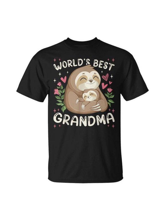 World Best Grandma Sloths Pajama Mother Day T-Shirt BLACK Unisex S-5XL Hot Trending Shirt, Vintage Birthday Gift