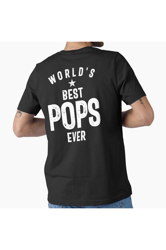 World Best Pops Ever Father Grandfather Gift Hand Drawn Text Logo Unisex T-Shirt, up to size 5XL