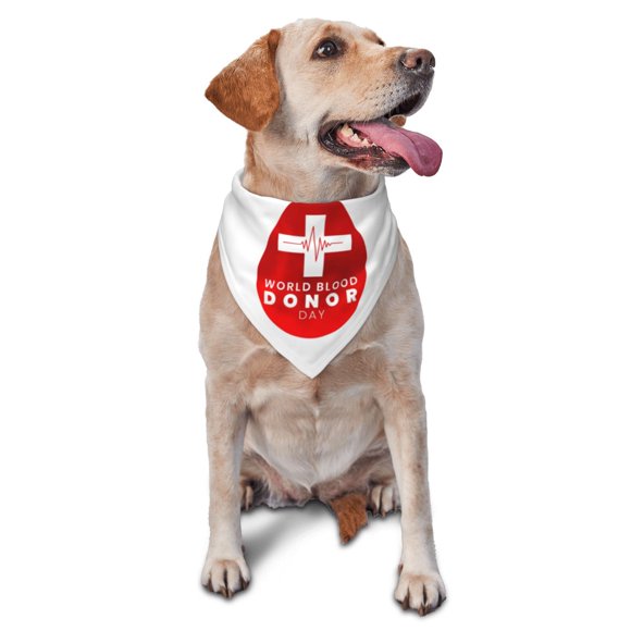 World Blood Donor Day Dog Bandanas Cat Bandana Triangle Pet Scarf Holiday Bibs Durable Kerchief