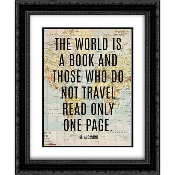 World Book 2x Matted 20x24 Black Ornate Framed Art Print by Piddix