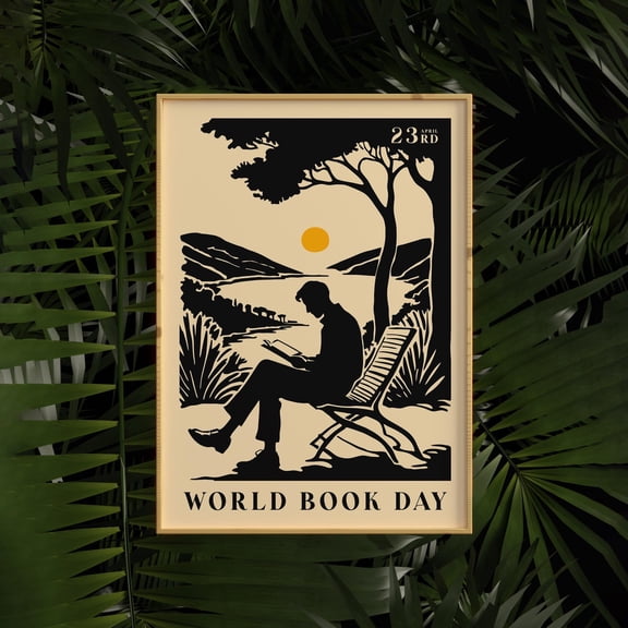 World Book Day Literary Home Library Decor Poster, Unframed Paper Poster 24x36in