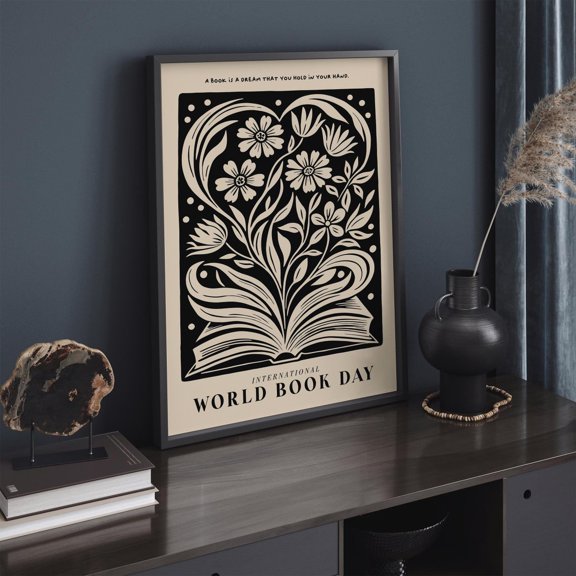 World Book Day Minimal Book Poster, Unframed Size 24x36