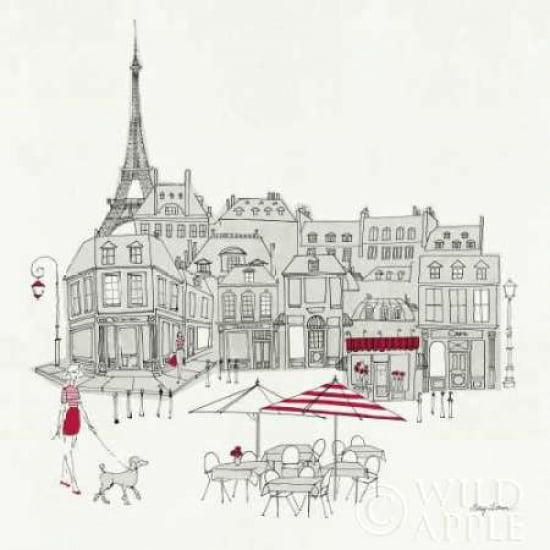 World Cafe II - Paris Red Canvas Art - Avery Tillmon (24 x 24)