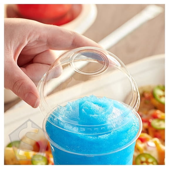 World Centric 9Q-24 oz. PLA Plastic Compostable Cold Cup Dome Lid With Hole - 1,000/Case