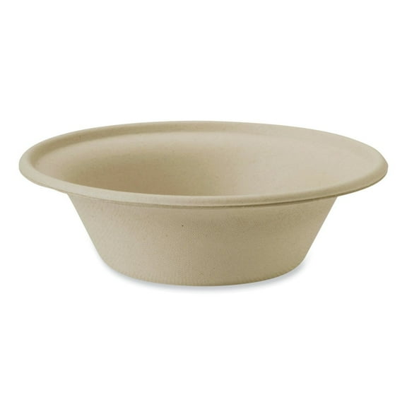 World Centric BO-SC-U11-LFP 6 in. x 6 in. x 1.7 in. 11.5 oz. Paper Fiber Bowls - Natural (1000/Carton)