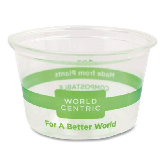 World Centric CP-CS-4S 4 oz PLA Plastic Cold Cups - Clear (1000/Carton)