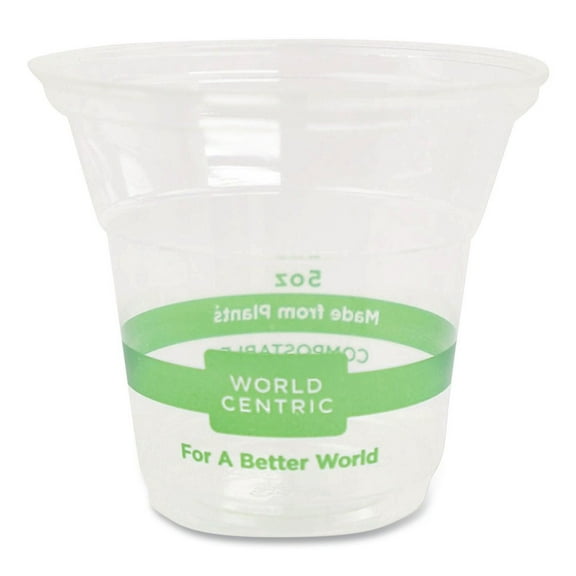 World Centric CP-CS-5 5 oz PLA Plastic Cold Cups - Clear (2000/Carton)