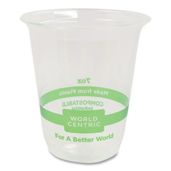 World Centric CP-CS-7 7 oz PLA Plastic Cold Cups - Clear (2000/Carton)