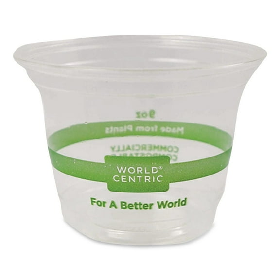 World Centric PLA Clear Cold Cups, 9 oz, Plastic, Clear, 1,000/Carton CPCS9Q