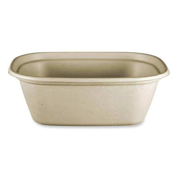 World Centric CT-SC-U3-LFP 8.7 in. x 6.5 in. x 3.1 in. 48 oz. Paper Fiber Containers - Natural (400/Carton)