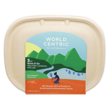 World Centric Container & Lid Cpm 48oz 5 Ct - Pack Of 12