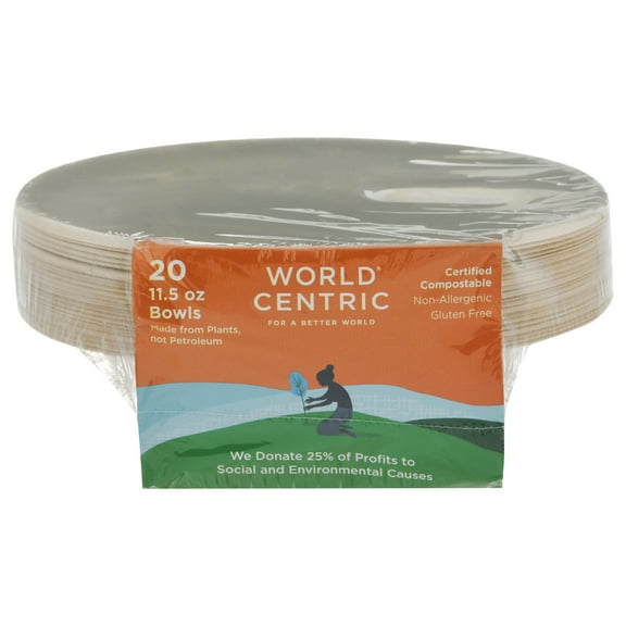 World Centric Fiber Bowls 11.5 oz 20 Count (Pack Of 6)