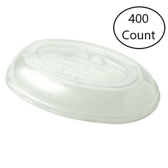 World Centric Ingeo PLA Fiber Lid For 24 oz. Burrito Bowl, 8.25" Length x 5.5" Width, Clear | 400/Case