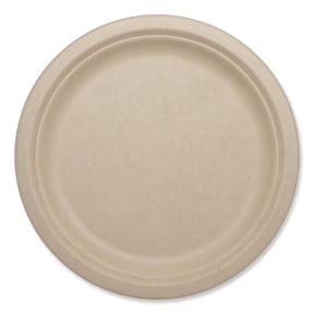 World Centric PL-SC-U10-LFP 10.1 in. Diameter Paper Fiber Plates - Natural (800/Carton)