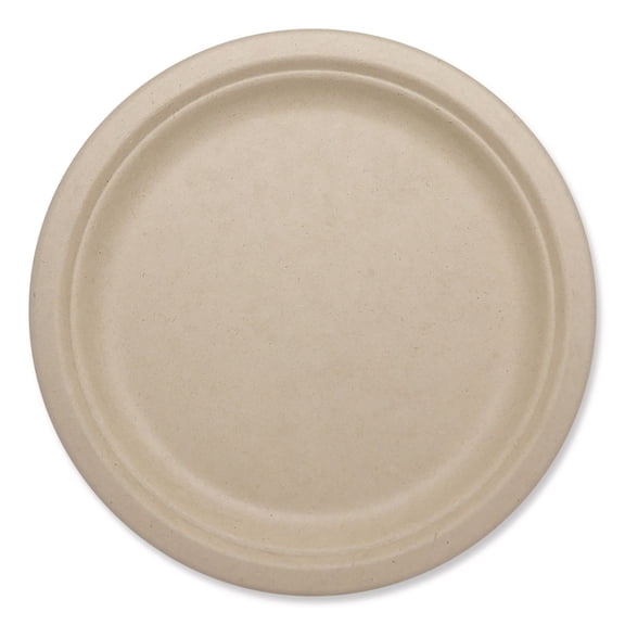World Centric PL-SC-U10-LFP 10.1 in. Diameter Paper Fiber Plates - Natural (800/Carton)