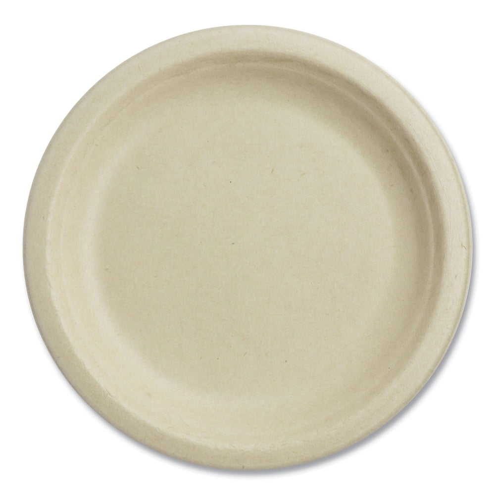 7 in. Diameter Paper Fiber Plates - Natural (1000/Carton)